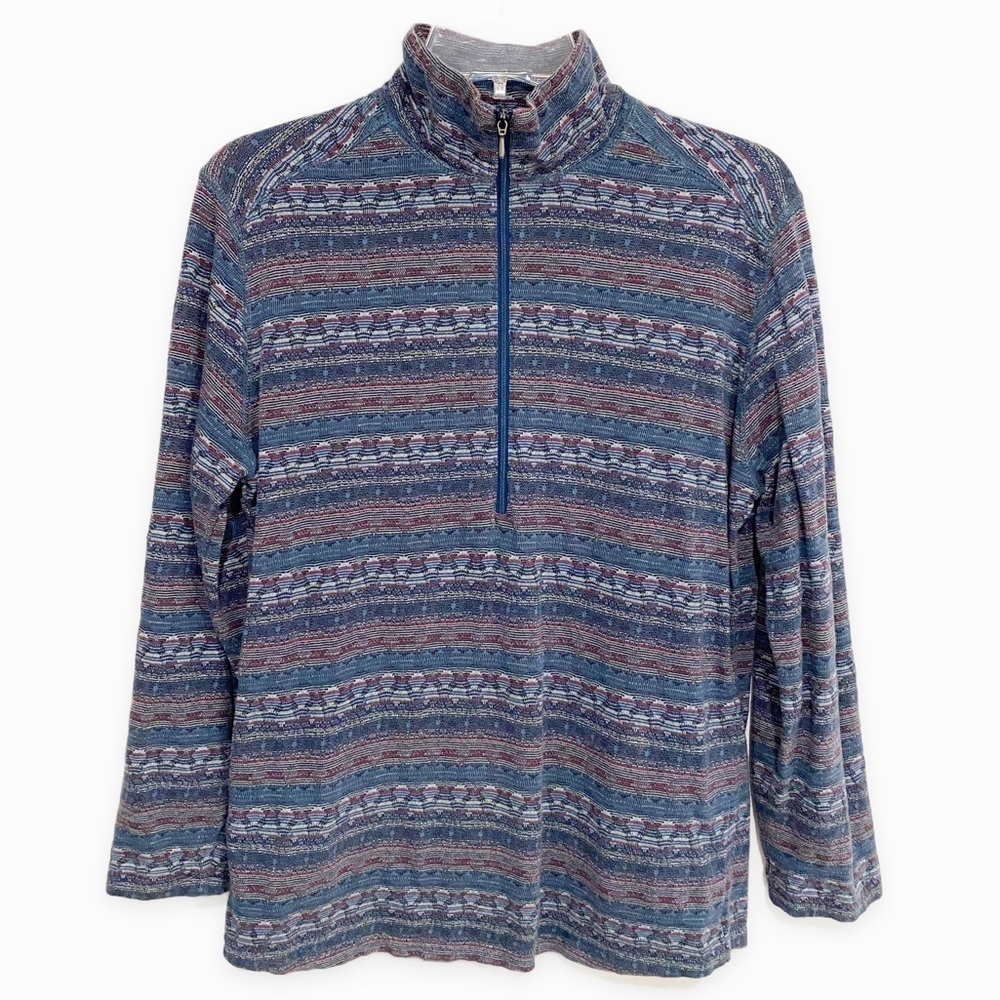 Woolrich | Vintage 90’s Quarter Zip Pullover Fair Isle Blue Purple Size Medium